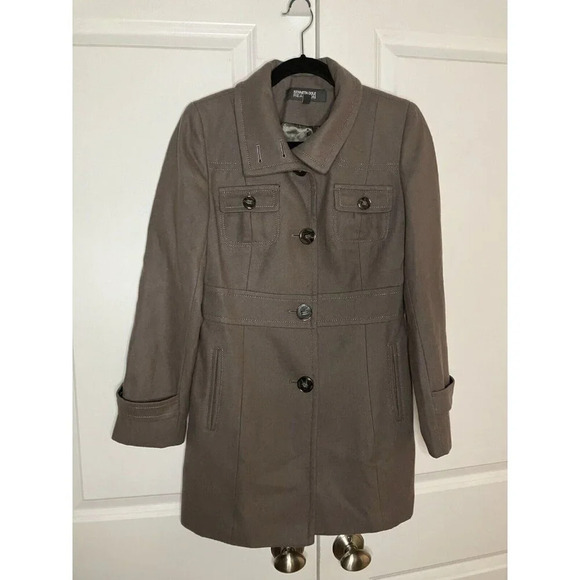 Kenneth Cole Reaction Wool Blend Double Breasted Peacoat Womens S - Picture 1 of 7